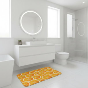 Lebhafter Citrus Orange Slice Badematte