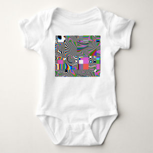 Lebhafter digitaler Abstrakt geometrischer Hinterg Baby Strampler