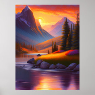 Lebhafter digitaler Download von Sunrise Landscape Poster