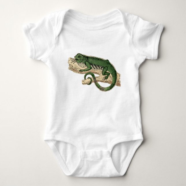 Lebhafter Eidechsen-Bodysuit Baby Strampler (Vorderseite)