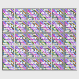Lebhafter, farbenfroher 26. Geburtstag + Individue Geschenkpapier