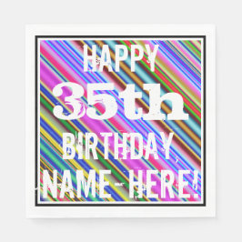 Lebhafter, farbenfroher 35. Geburtstag + Individue Serviette