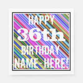 Lebhafter, farbenfroher 36. Geburtstag + Individue Serviette