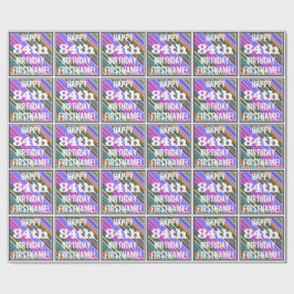 Lebhafter, farbenfroher 84. Geburtstag + Individue Geschenkpapier