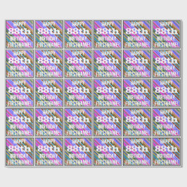 Lebhafter, farbenfroher 88. Geburtstag + Individue Geschenkpapier