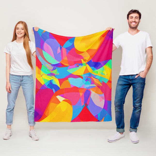Lebhafter farbenfroher Mustermagen Fleecedecke (Beispiel)