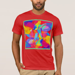Lebhafter farbenfroher Mustermagen T-Shirt