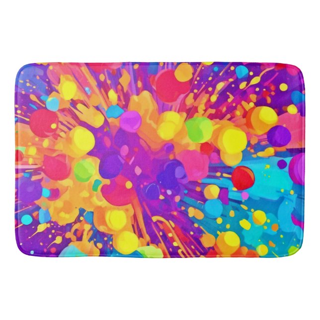 Lebhafter Farbsplitter Badematte (Vorderseite)