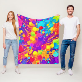 Lebhafter Farbsplitter Fleecedecke