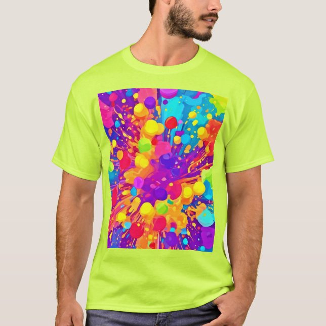 Lebhafter Farbsplitter T-Shirt (Vorderseite)