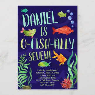 Lebhafter Fisch zum Geburtstag Einladung