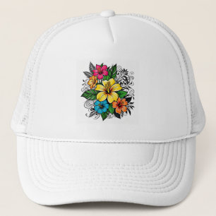 Lebhafter floraler Baseball & Trucker Hat Truckerkappe
