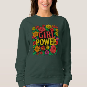 Lebhafter floraler POWER Stärkung der Rolle der Sweatshirt