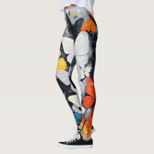 "Lebhafter Flug: Akryllische mehrfarbige Schmetter Leggings