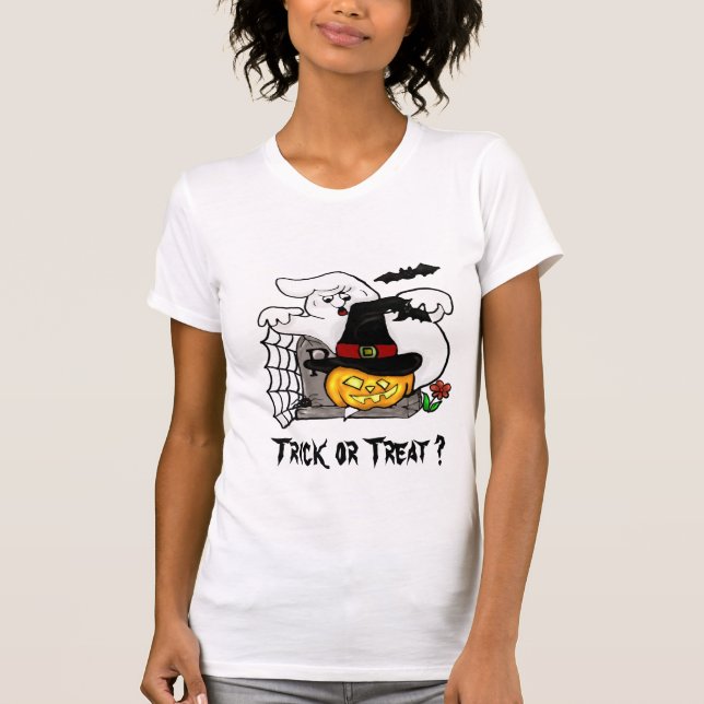 Lebhafter Geist und Kürbis auf einem Grab T-Shirt (Vorderseite)