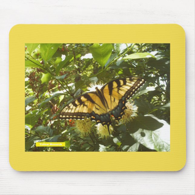 Lebhafter Gelber Monarch Mousepad (Vorne)