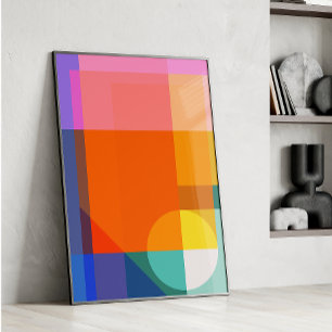 Lebhafter geometrischer Farbblock Moderne Abstrakt Poster