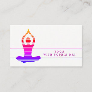 Lebhafter gestreifter Yoga-Lehrer Visitenkarte