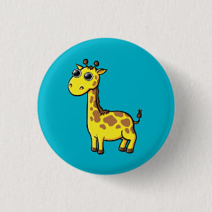 Lebhafter Giraffen-Knopf Button