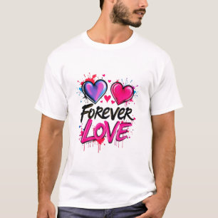 Lebhafter Graffiti-Herzdesign Männergrundsatz - T T-Shirt