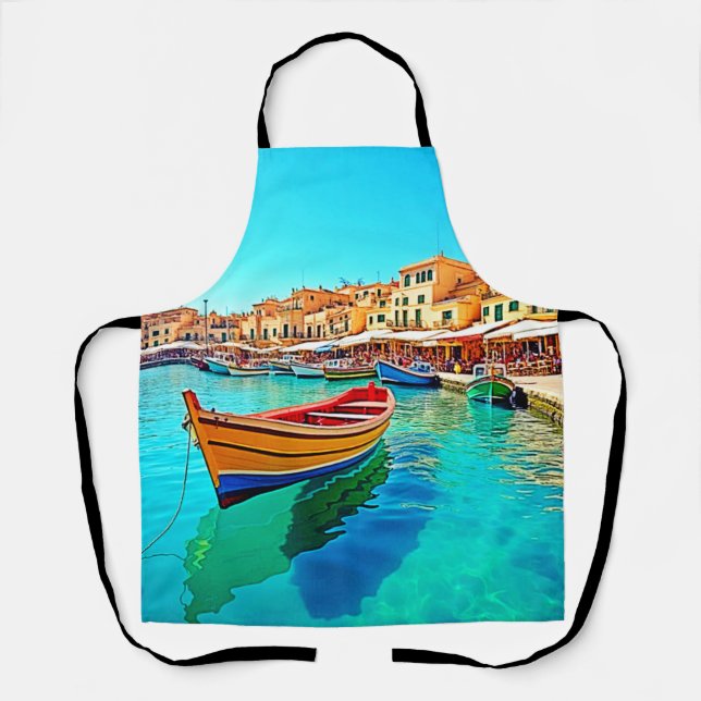Lebhafter Hafen: mediterrane Bliss Schürze (Vorderseite)