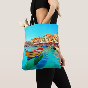 Lebhafter Hafen: mediterrane Bliss Tasche