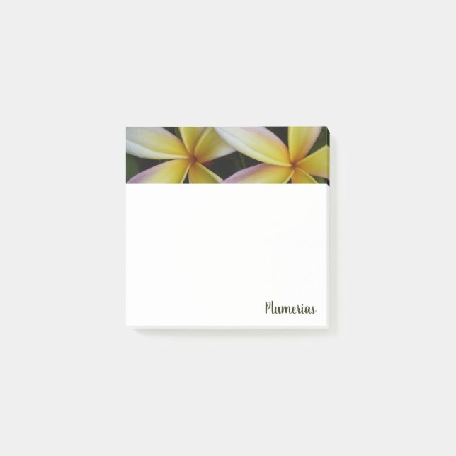 Lebhafter Hawaiian Plumerias Square Post-it Klebezettel (Vorderseite)