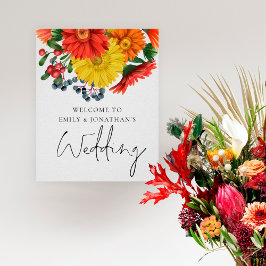 Lebhafter Herbst Florals Herzlich willkommen bei H Poster