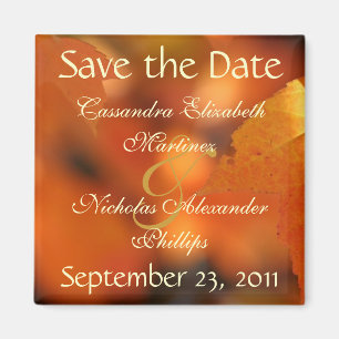 Lebhafter Herbst Save the Date Hochzeitsmagnet Magnet