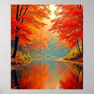 Lebhafter Herbstwald Poster