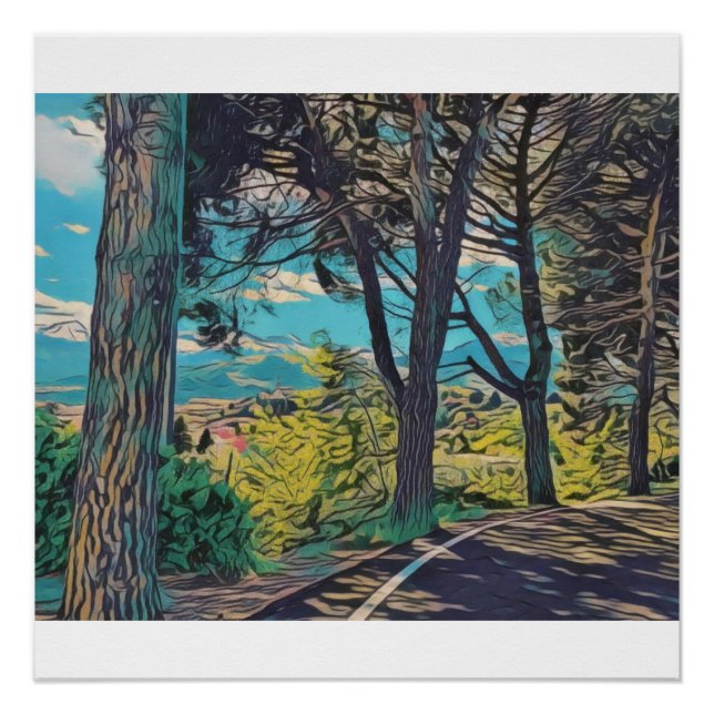 Lebhafter Herbstwald Poster (Vorderseite)