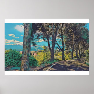 Lebhafter Herbstwald - Poster