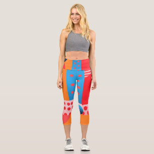 Lebhafter Hintergrund mit Kreise und Formen Capri Leggings