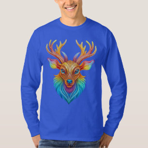 Lebhafter Hirschkopf T-Shirt
