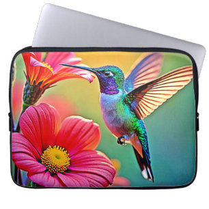 Lebhafter Hummingbird im Sunset Design Laptopschutzhülle