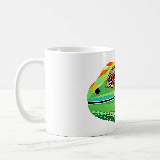 Lebhafter Iguana-Leiter im grünen Spektrum Kaffeetasse (Links)