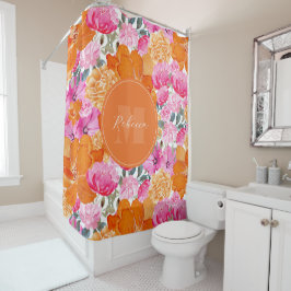 Lebhafter Individuelle Name in Rosa und Orange Blu Duschvorhang
