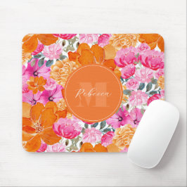Lebhafter Individuelle Name in Rosa und Orange Blu Mousepad
