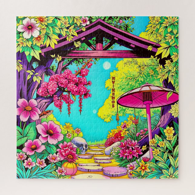 Lebhafter japanischer Garten (Vertikal)