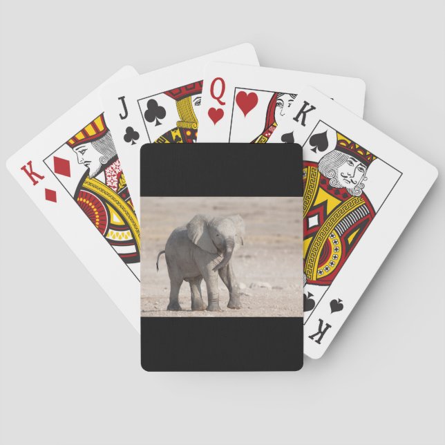 Lebhafter junger Elefant Spielkarten (Rückseite)