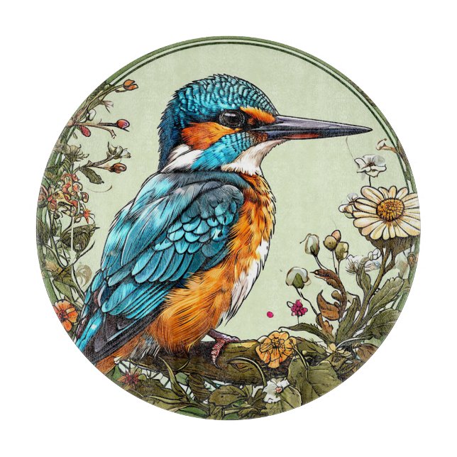 Lebhafter Kingfisher Bird Schneidebrett (Vorderseite)