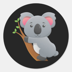 Lebhafter Koala-Bär Runder Aufkleber