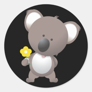 Lebhafter Koala-Bär Runder Aufkleber