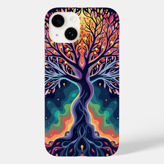 Lebhafter kosmischer Baum Case-Mate iPhone 14 Hülle (Rückseite)