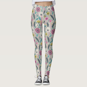 Lebhafter Kronleuchter und Foliage Nahtloses Muste Leggings