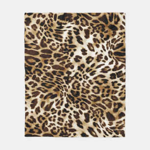 Lebhafter Leopard: farbenprächtiges Textildesign. Fleecedecke