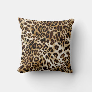 Lebhafter Leopard: farbenprächtiges Textildesign. Kissen