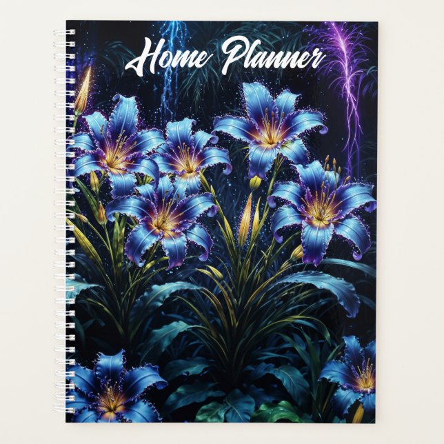 Lebhafter leuchtender Lilien blühender Fantasiegar Planer (Vorderseite)