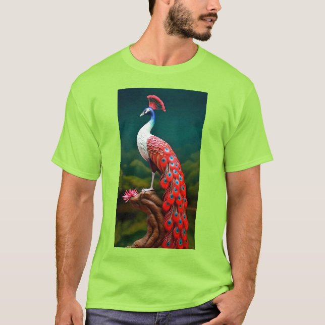 "Lebhafter Limoner Peacock Graphic T - Shirt - Emb (Vorderseite)