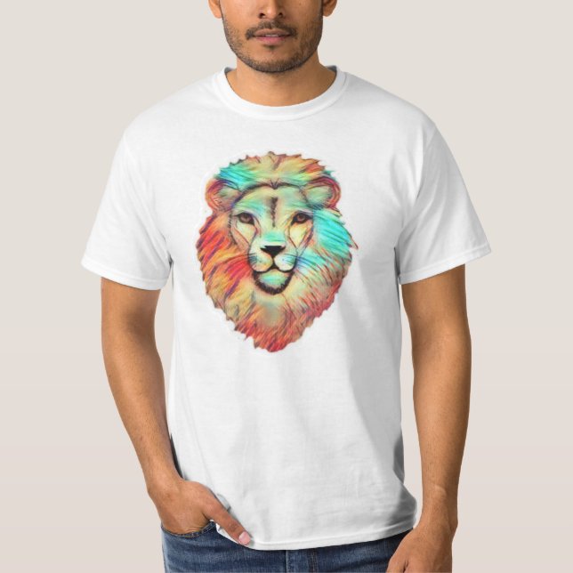Lebhafter Löwenkopf Männer-T - Shirt (Vorderseite)